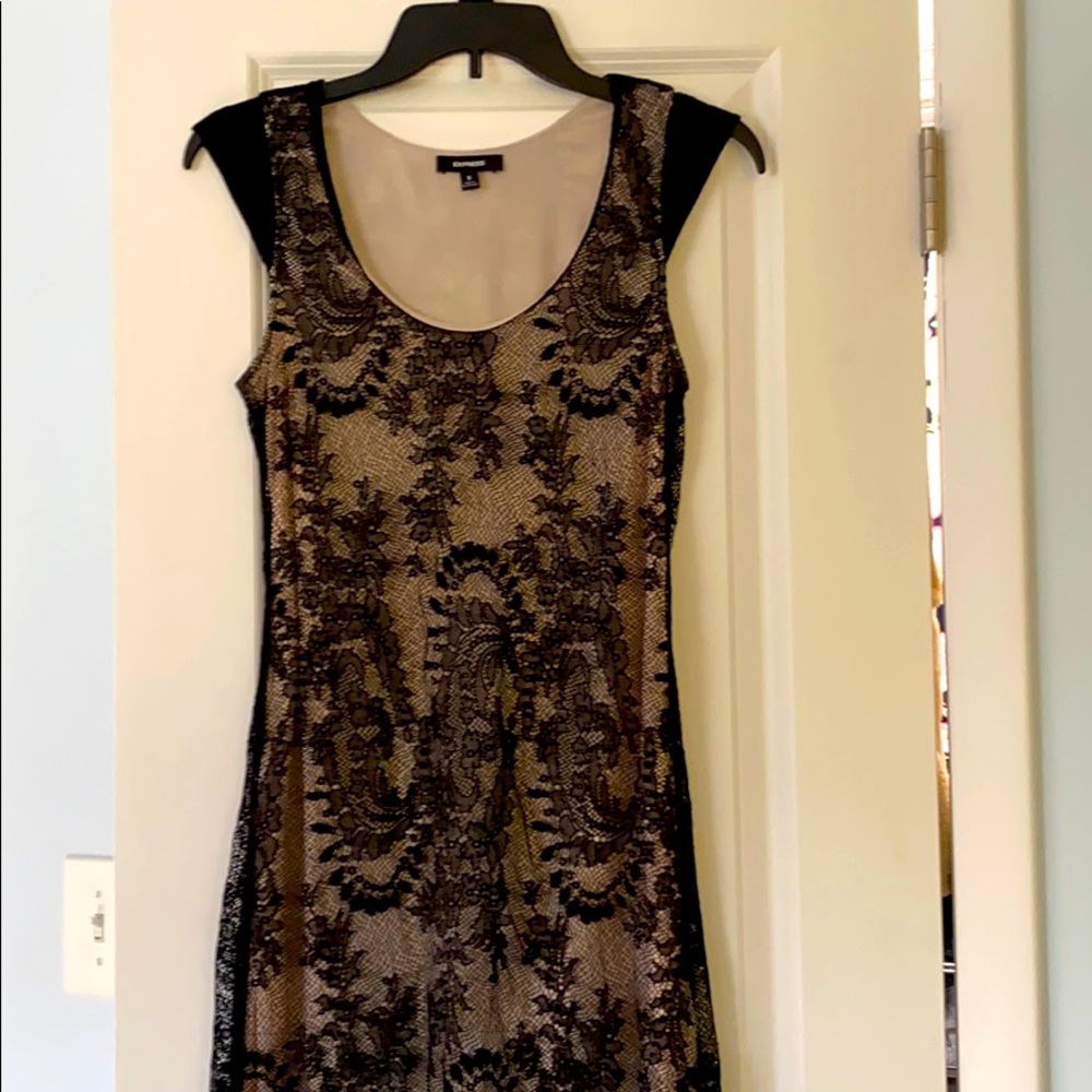 Express- Lace Sheath Cap Sleeve Dress